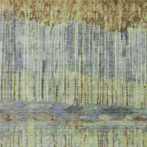 HomeRoots Abstract Washable Polyester Area Rug for Indoor Outdoor Patio Living Room Neutral Tones 5' x 8' 724380