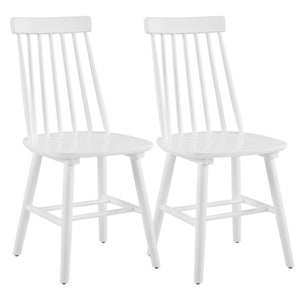 HomeRoots Set of 2 Windsor Spindle Back Solid Wood Dining Chairs for Farmhouse Kitchens 724383
