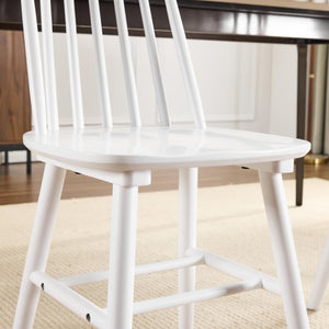 Set of 2 Windsor Spindle Back Solid Wood Dining Chairs for Farmhouse Kitchens
