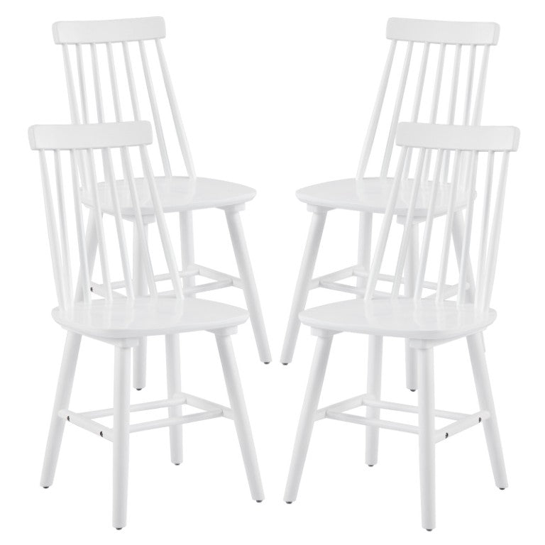 HomeRoots Set of Four Solid Wood Windsor Dining Chairs Classic Farmhouse Seating for Your Home 724386