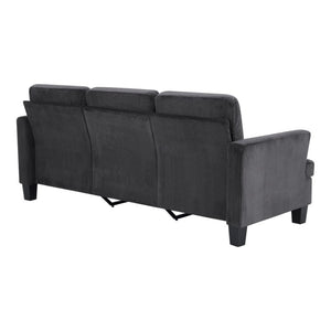 84 Inch Corduroy Upholstered Living Room Sofa with Deep Seating Comfort in Charcoal