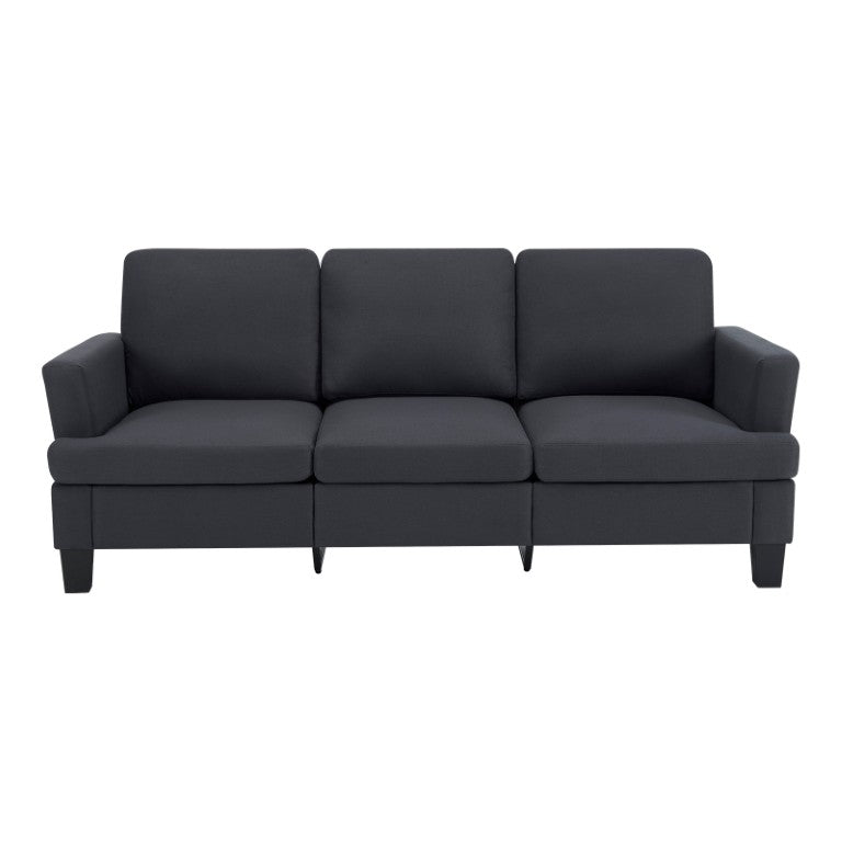 HomeRoots 84 Inch Linen Upholstered Sofa in Charcoal Gray for Modern Living Room Seating 724393