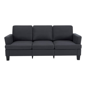 HomeRoots 84 Inch Linen Upholstered Sofa in Charcoal Gray for Modern Living Room Seating 724393