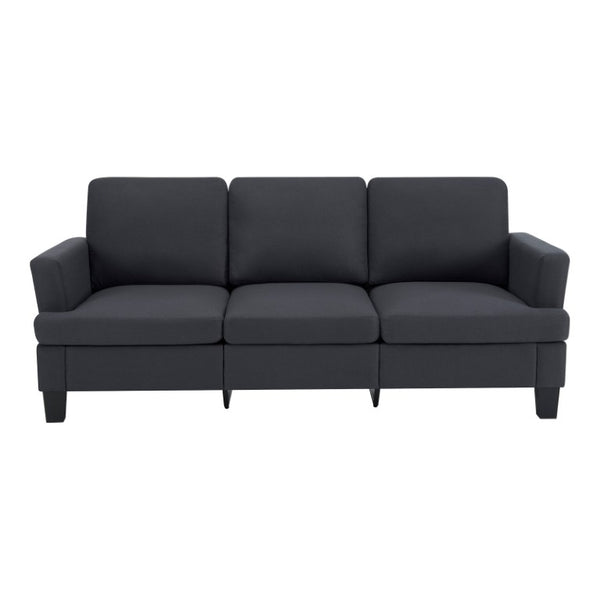 HomeRoots 84 Inch Linen Upholstered Sofa in Charcoal Gray for Modern Living Room Seating 724393