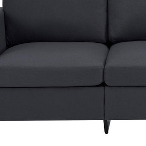 84 Inch Linen Upholstered Sofa in Charcoal Gray for Modern Living Room Seating