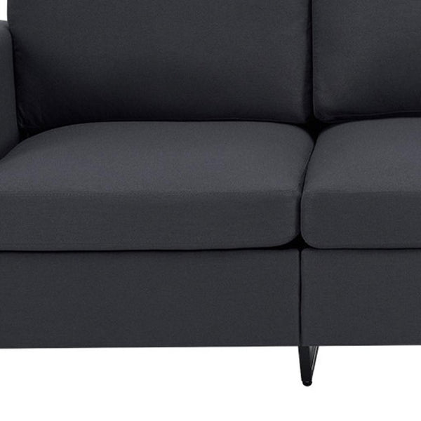 84 Inch Linen Upholstered Sofa in Charcoal Gray for Modern Living Room Seating