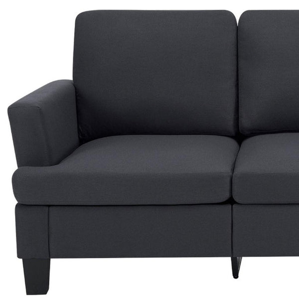 84 Inch Linen Upholstered Sofa in Charcoal Gray for Modern Living Room Seating