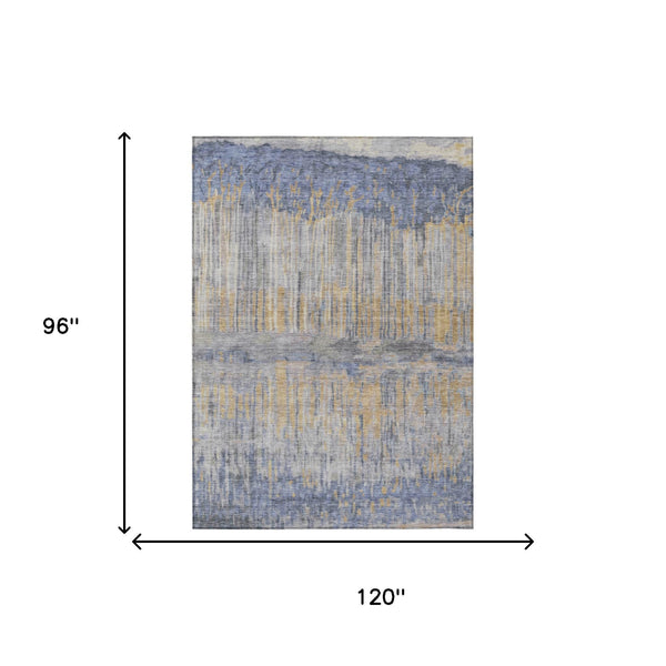 Abstract Washable Polyester Area Rug for Indoor Outdoor Patios Living Rooms and High Traffic Zones