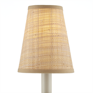 Natural Grasscloth Tapered Chandelier Shade - Artisanal Handcrafted Elegance for Modern Spaces