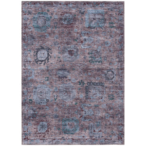 Abstract Washable Polyester Area Rug Low Pile for Indoor Outdoor Living Spaces and Patios