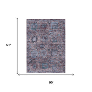 Abstract Washable Polyester Area Rug Low Pile for Indoor Outdoor Living Spaces and Patios