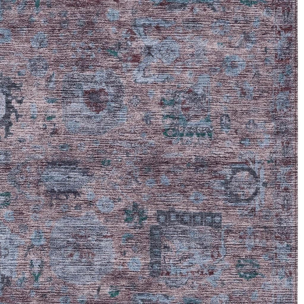 Abstract Washable Polyester Area Rug Low Pile for Indoor Outdoor Living Spaces and Patios