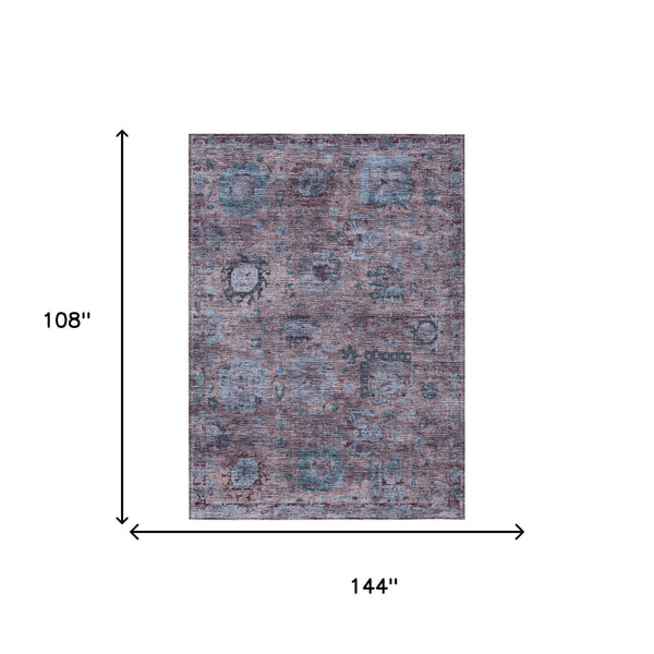 Abstract Washable Polyester Area Rug Low Pile for Indoor Outdoor Living Spaces and Patios