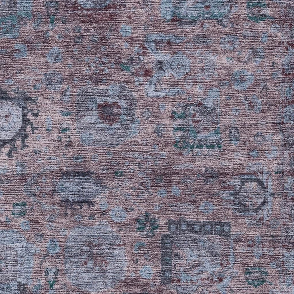 Abstract Washable Polyester Area Rug Low Pile for Indoor Outdoor Living Spaces and Patios