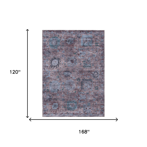 Abstract Washable Polyester Area Rug Low Pile for Indoor Outdoor Living Spaces and Patios