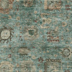 Abstract Teal Washable Polyester Area Rug for Indoor Outdoor Living Spaces and Coastal Decor