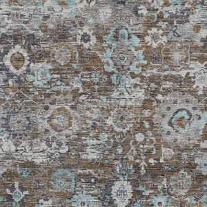 Floral Polyester Area Rug Machine Washable Indoor Outdoor Transitional Patio Living Decor