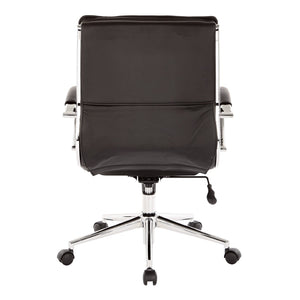 OSP Home Furnishings Mid Back Faux Leather Manager Chair with Lumbar Support and Pneumatic Height Control SPX23591C-U6