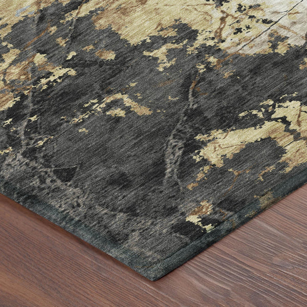Abstract Washable Polyester Area Rug for Indoor Outdoor Modern Living Spaces Patio Decor