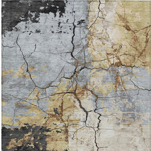 Abstract Washable Polyester Area Rug for Indoor Outdoor Modern Living Spaces Patio Decor