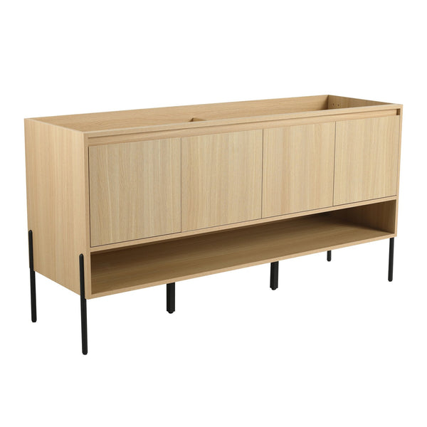 English Elm 60" Freestanding Bathroom Vanity Cabinet Only, 4 Soft-Close Doors, KD Packing, Durable 67.7x23x7.9 W1972P199464