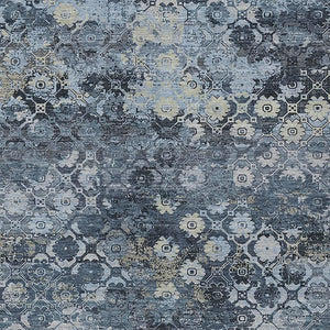 Abstract Washable Polyester Area Rug for Indoor Outdoor Patios and Living Rooms Navy Blue