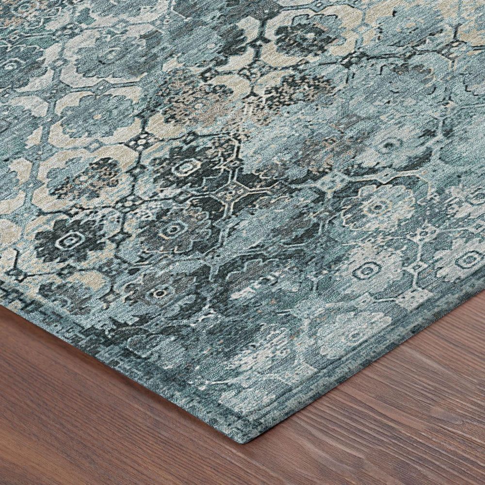 10 X 14 Abstract Washable Polyester Area Rug for Patios Living Rooms Coastal Decor