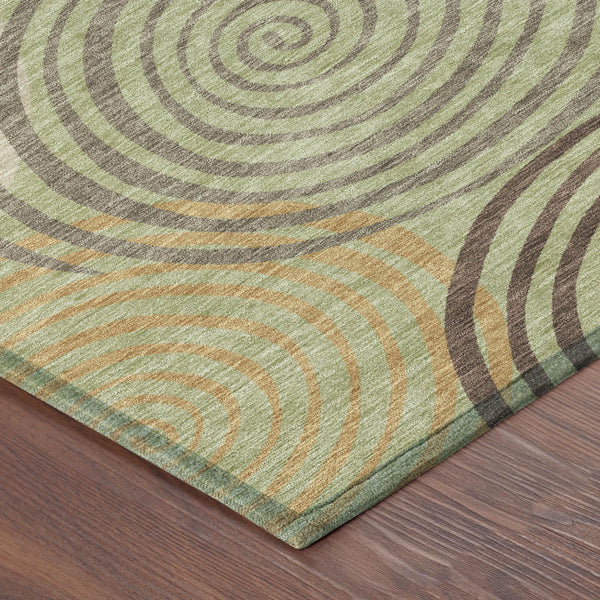 Geometric Polyester Area Rug Washable Indoor Outdoor with Felt Backing for Patio Living Room