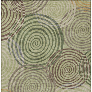 Geometric Polyester Area Rug Washable Indoor Outdoor with Felt Backing for Patio Living Room