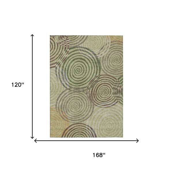 Geometric Polyester Area Rug Washable Indoor Outdoor with Felt Backing for Patio Living Room
