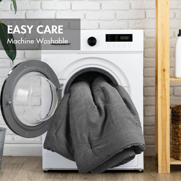 English Elm 3PCS Waffle Washed Comforter Set Full/Queen with Breathable 100% Cotton Face and Plush 270G Fill Grey 23 L x 21 W x 12 H B035P341109