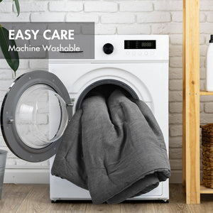 English Elm 2pcs Stone-washed Cotton Twill Comforter Set Oversized Soft Farmhouse Bedding Grey B035P341108