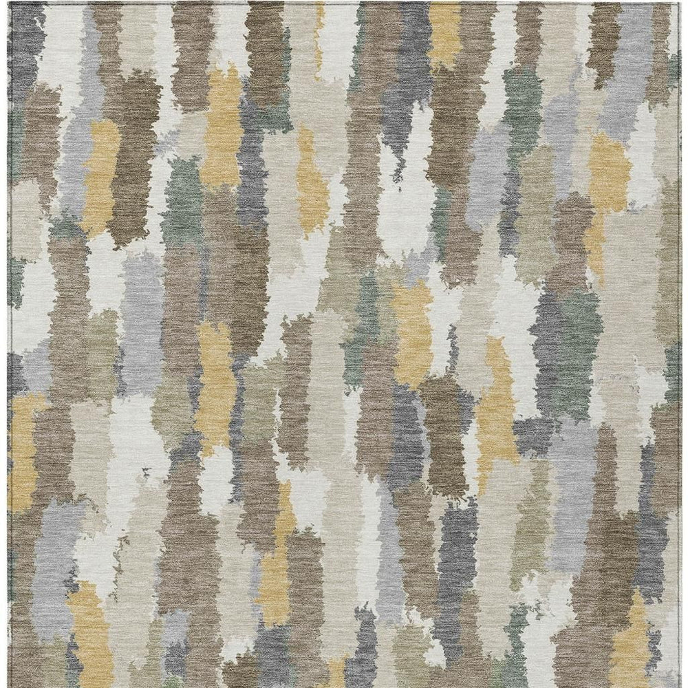 5x8 Washable Striped Polyester Area Rug for Indoor Outdoor Coastal Living Spaces
