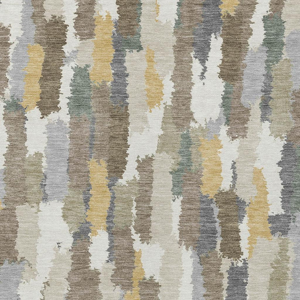 HomeRoots 8 X 10 Striped Ivory Beige Polyester Area Rug Machine Washable Indoor Outdoor 724758