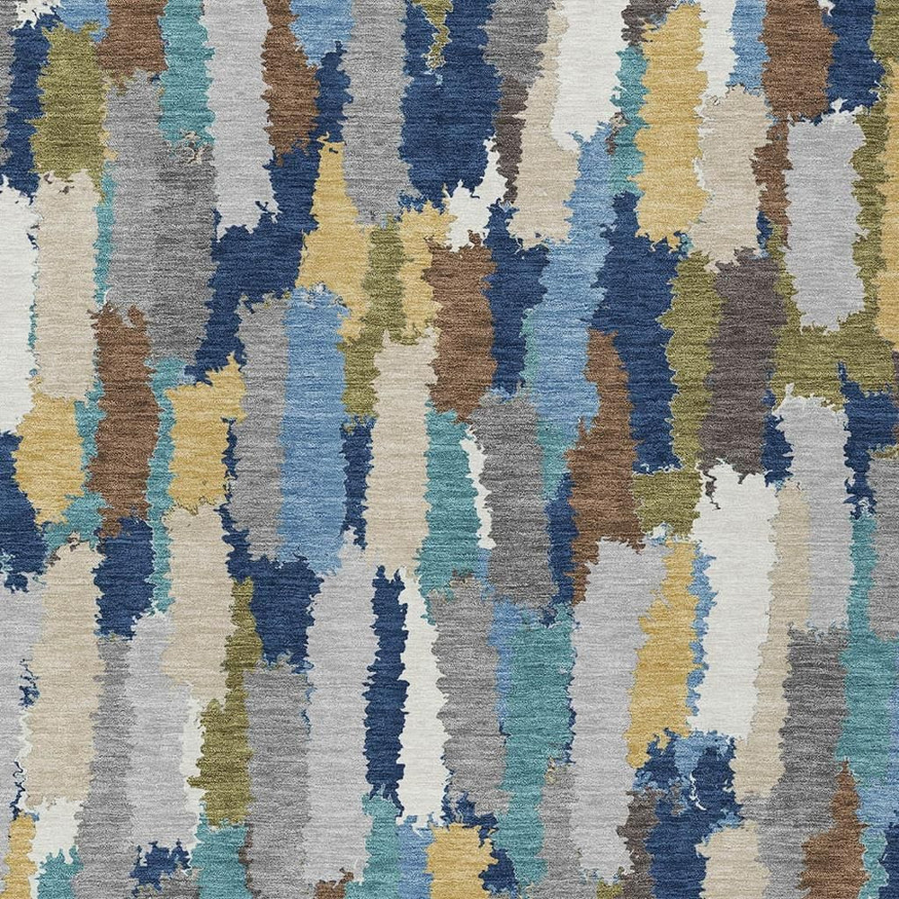 HomeRoots 5 X 8 Striped Polyester Area Rug Washable Coastal Style for Indoor Outdoor Use 724762