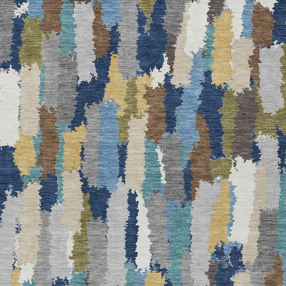 HomeRoots 10 X 14 Striped Washable Polyester Area Rug for Coastal Indoor Outdoor Spaces 724766