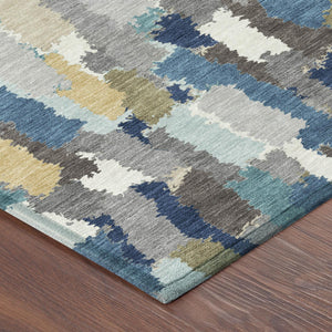 Striped Washable Polyester Indoor Outdoor Area Rug for Patios Kitchens and Living Rooms