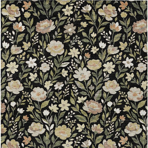 8 Ft Floral Polyester Area Rug Washable Stain Resistant Indoor Outdoor Patio