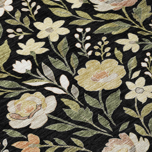 8 Ft Floral Polyester Area Rug Washable Stain Resistant Indoor Outdoor Patio