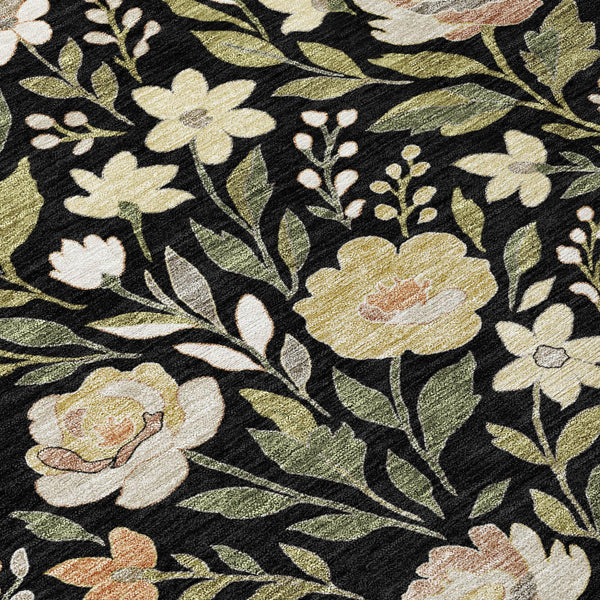8 Ft Floral Polyester Area Rug Washable Stain Resistant Indoor Outdoor Patio