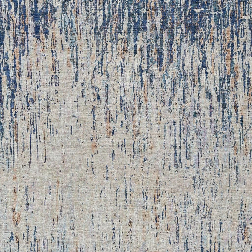 HomeRoots Striped Polyester Area Rug Washable Indoor Outdoor Coastal Patio Living and Entryway Decor 10' x 14' 724838