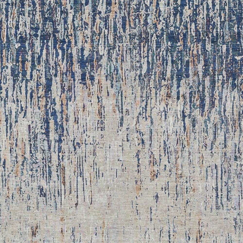 HomeRoots Striped Polyester Area Rug Washable Indoor Outdoor Coastal Patio Living and Entryway Decor 10' x 14' 724838