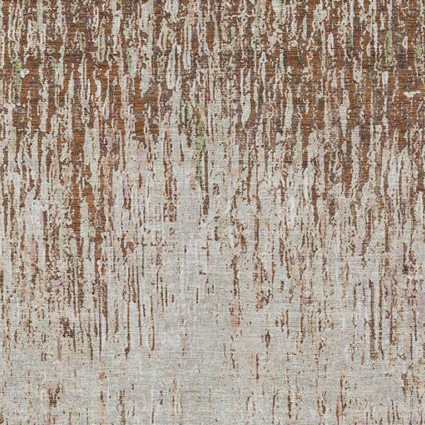HomeRoots 9x12 Striped Polyester Area Rug Washable Indoor Outdoor Patio Entryway Decor 724843