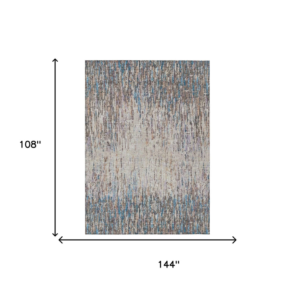 Striped Polyester Area Rug Washable Low Pile for Indoor Outdoor Patio and Living Room