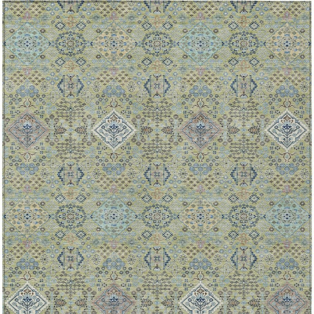 HomeRoots Oriental Polyester Area Rug Machine Washable for Indoor Outdoor Traditional Living Spaces 8' x 10' 724854