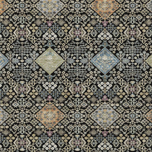 Oriental Polyester Area Rug Washable Indoor Outdoor with Copper Pattern and Felt Backing