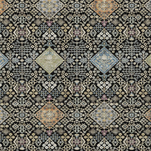 Oriental Polyester Area Rug Washable Indoor Outdoor with Copper Pattern and Felt Backing