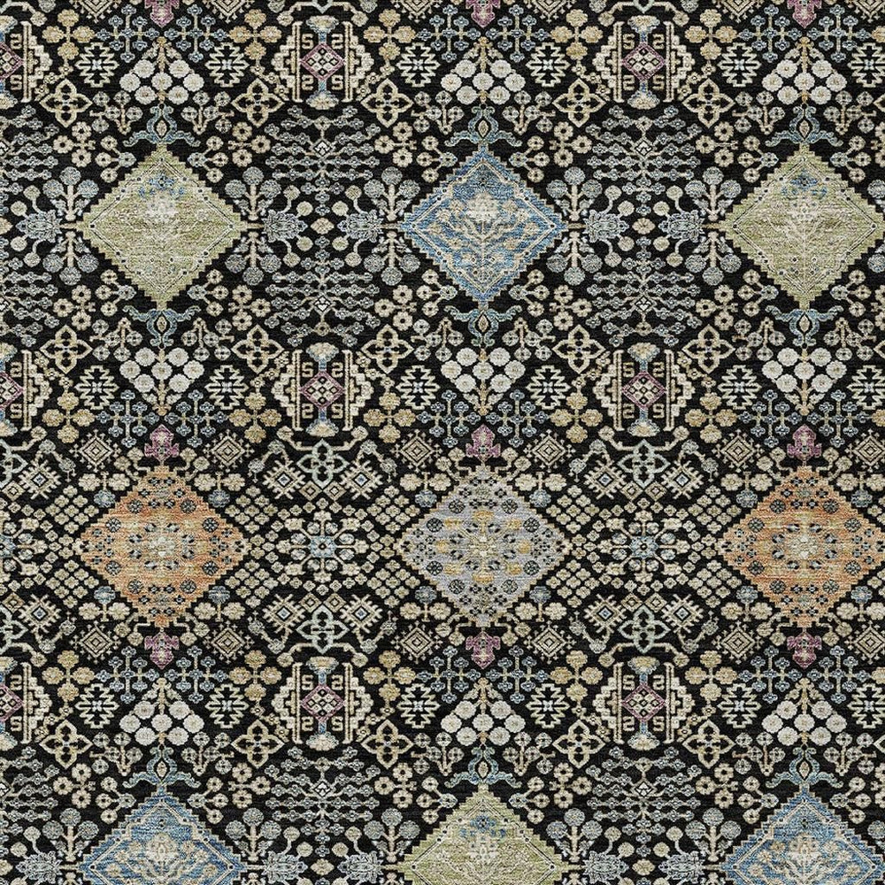 HomeRoots Oriental Polyester Area Rug Washable Indoor Outdoor with Copper Pattern and Felt Backing 10' x 14' 724862