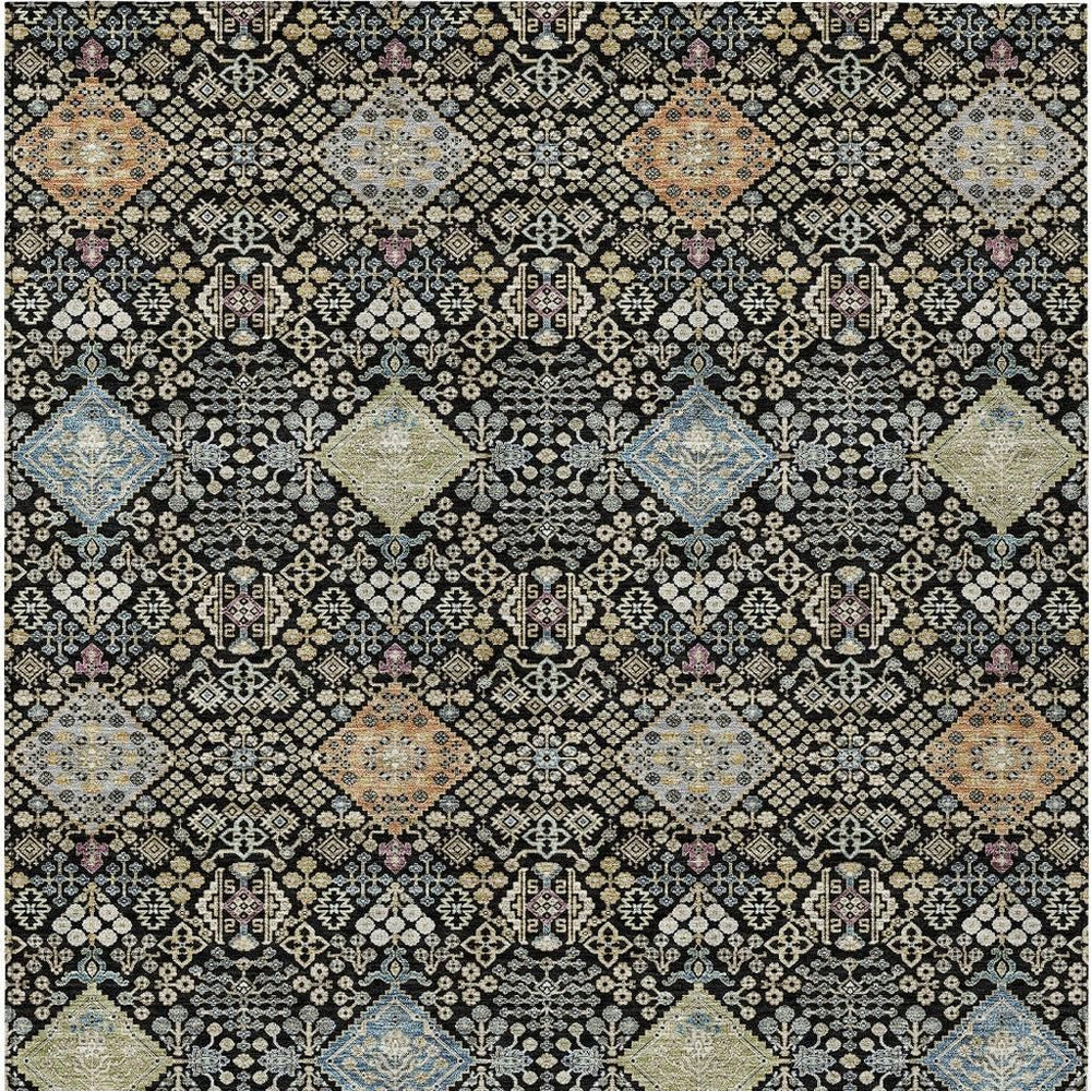 HomeRoots Oriental Polyester Area Rug Washable Indoor Outdoor with Copper Pattern and Felt Backing 10' x 14' 724862