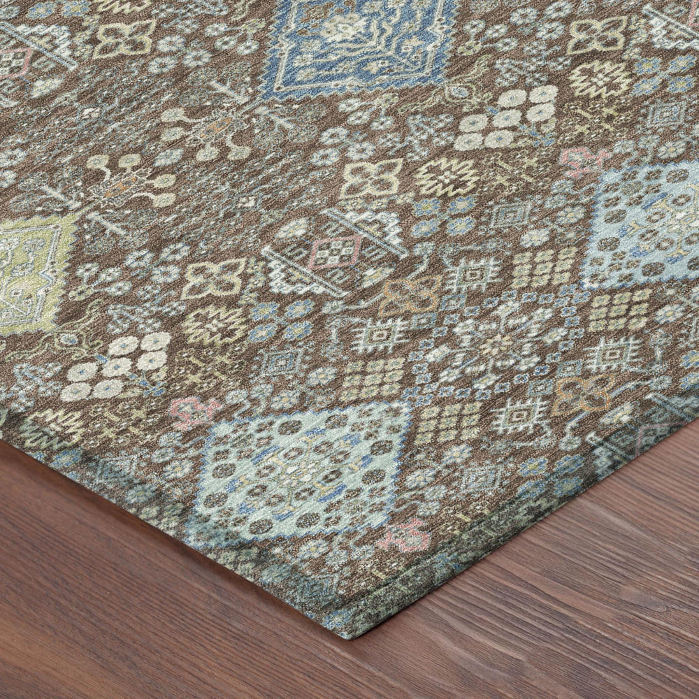 Oriental Polyester Area Rug Washable Indoor Outdoor Felt Backed Patio and Garden Use